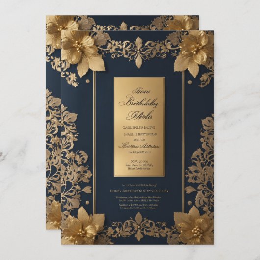 Cartes d'invitation d'anniversaire (Devant / Derrière)