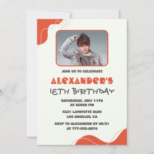 Cartes d'invitation d'anniversaire 18 ans pour hom