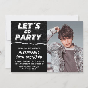 Cartes d'invitation d'anniversaire 19 ans homme Ph