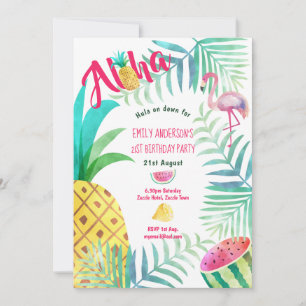 Cartes d'invitation d'anniversaire 21ème Flamant R
