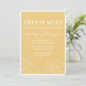 Cartes d'invitation d'anniversaire 27 ans modernes (Debout devant)