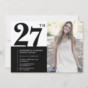 Cartes d'invitation d'anniversaire 27 ans photo no