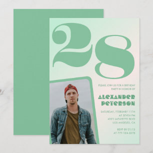 Cartes d'invitation d'anniversaire 28 ans garçon a