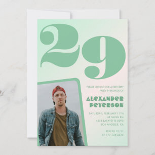 Cartes d'invitation d'anniversaire 29 ans garçon a