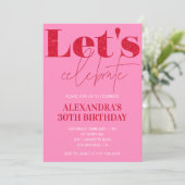Cartes d'invitation d'anniversaire 30 ans rose Typ (Debout devant)