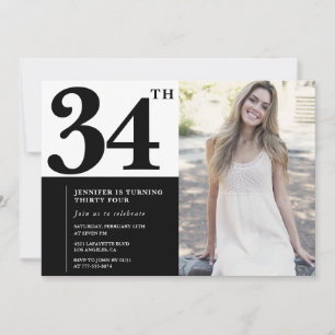 Cartes d'invitation d'anniversaire 34 ans photo no