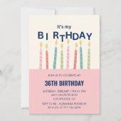 Cartes d'invitation d'anniversaire 36 ans Funny Ca (Devant)