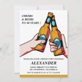 Cartes d'invitation d'anniversaire 40 ans Cheers a (Devant)