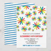 Cartes d'invitation d'anniversaire 40 ans modernes (Devant / Derrière)