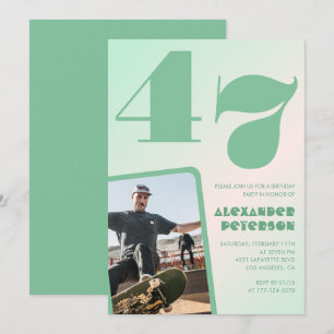 Cartes d'invitation d'anniversaire 47 ans garçon a
