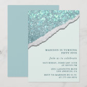 Cartes d'invitation d'anniversaire 55 ans modernes (Devant / Derrière)