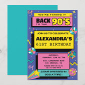 Cartes d'invitation d'anniversaire 61 ans Modern R (Devant / Derrière)