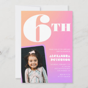 Cartes d'invitation d'anniversaire 6 ans Fille Pho