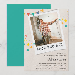 Cartes d'invitation d'anniversaire 71 ans pour hom