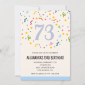 Cartes d'invitation d'anniversaire 73 ans Confetti (Devant)