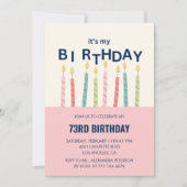 Cartes d'invitation d'anniversaire 73 ans Funny Ca (Devant)