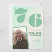 Cartes d'invitation d'anniversaire 76 ans avec un  (Devant)