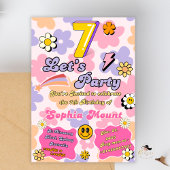 Cartes d'invitation d'anniversaire 7 ans avec moti