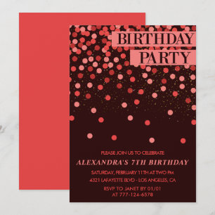 Cartes d'invitation d'anniversaire 7 ans Chic Conf