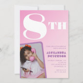 Cartes d'invitation d'anniversaire 8 ans fille ave (Devant)