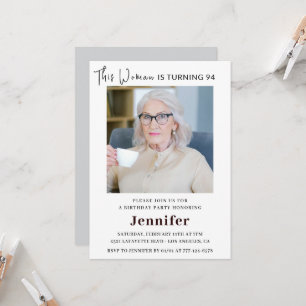 Cartes d'invitation d'anniversaire 94 ans modernes