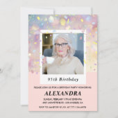 Cartes d'invitation d'anniversaire 95 ans Rose Con (Devant)