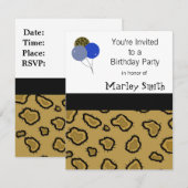 Cartes d'invitation d'anniversaire à motif léopard (Devant / Derrière)