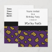 Cartes d'invitation d'anniversaire à motif léopard (Devant / Derrière)