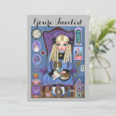 Cartes d'invitation d'anniversaire Alice au Pays d (Debout devant)