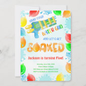 Cartes d'invitation d'anniversaire au pistolet à e (Devant)