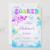 Cartes d'invitation d'anniversaire au pistolet à e (Devant)