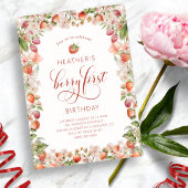Cartes d'invitation d'anniversaire aux fraises