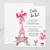 Cartes d'invitation d'anniversaire avec la Tour Ei (Devant / Derrière)