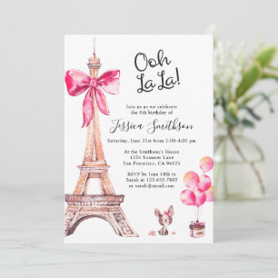 Cartes d'invitation d'anniversaire avec la Tour Ei
