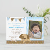 Cartes d'invitation d'anniversaire avec photo de c (Debout devant)