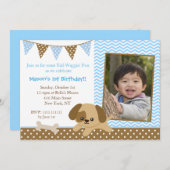 Cartes d'invitation d'anniversaire avec photo de c (Devant / Derrière)