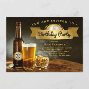 Cartes d'invitation d'anniversaire Bière