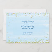 Cartes d'invitation d'anniversaire Bleu & Or pour (Dos)