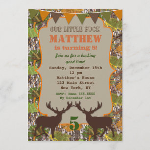 Cartes d'invitation d'anniversaire camouflage de c