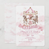 🎠✨ Cartes d'invitation d'anniversaire Cheval de m (Devant / Derrière)