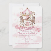 🎠✨ Cartes d'invitation d'anniversaire Cheval de m (Devant)