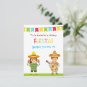 Cartes d'invitation d'anniversaire colorées pour e (Debout devant)