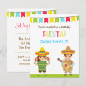 Cartes d'invitation d'anniversaire colorées pour e (Devant / Derrière)