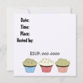 Cartes d'invitation d'anniversaire - Cupcakes (Dos)