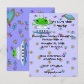 Cartes d'invitation d'anniversaire d'alien ultra m (Devant / Derrière)