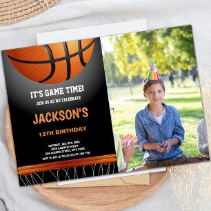 Cartes d'invitation d'anniversaire de basketball O
