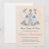 Cartes d'invitation d'anniversaire de la princesse (Devant / Derrière)