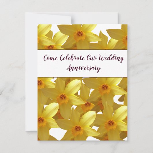Cartes d'invitation d'anniversaire de mariage avec (Devant)