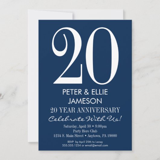 Cartes d'invitation d'anniversaire de mariage mode (Devant)