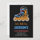 Cartes d'invitation d'anniversaire de patin à roul (Devant)